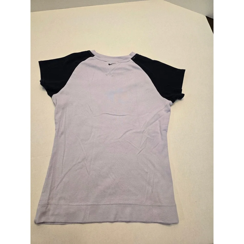 Nike Air T-Shirt Kids Raglan Top Graphic Tee Purple Black‎ Size M